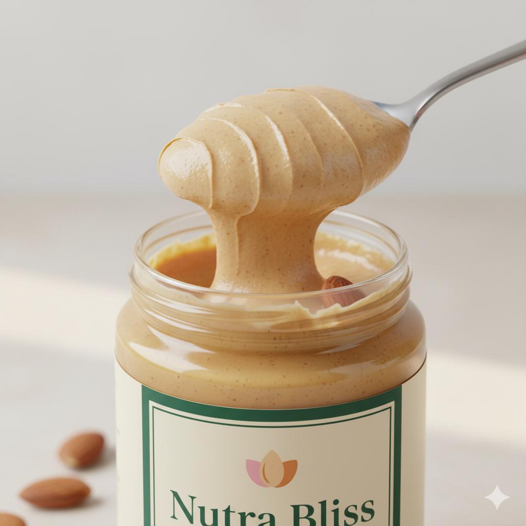 Nutra Bliss Almond Butter - Pure , Nutty and Nourishing Made fresh from Roasted Almond